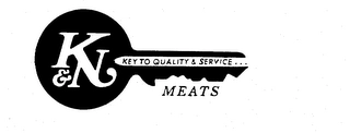 K & N MEATS KEY TO QUALITY & SERVICE... Trademark Image