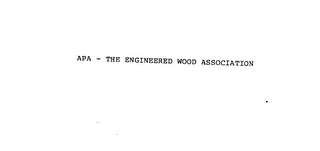 APA THE ENGINEERED WOOD ASSOCIATION Trademark Image