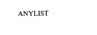 ANYLIST Trademark Image