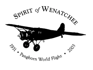 SPIRIT OF WENATCHEE 1931 PANGBORN WORLD FLIGHT 2003 Trademark Image