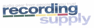 RECORDING SUPPLY AUDIO GEAR FROM PEOPLE YOU TRUST Trademark Image