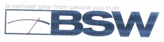BSW BROADCAST GEAR FROM PEOPLE YOU TRUST Trademark Image