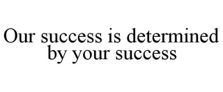 OUR SUCCESS IS DETERMINED BY YOUR SUCCESS Trademark Image