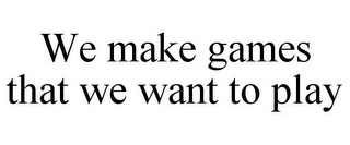 WE MAKE GAMES THAT WE WANT TO PLAY Trademark Image