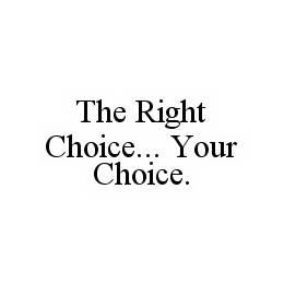 THE RIGHT CHOICE...  YOUR CHOICE. Trademark Image