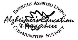EMERITUS ASSISTED LIVING COMMUNITIES SUPPORT ALZHEIMER'S EDUCATION & AWARENESS Trademark Image