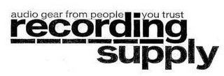 AUDIO GEAR FROM PEOPLE YOU TRUST RECORDING SUPPLY Trademark Image