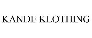 KANDE KLOTHING Trademark Image