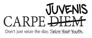 CARPE JUVENIS DIEM DON'T JUST SEIZE THE DAY. SEIZE YOUR YOUTH. Trademark Image