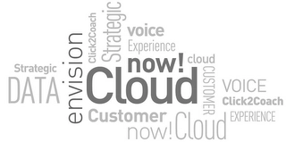 STRATEGIC DATA ENVISION NOW! CLOUD CLOUD CUSTOMER VOICE CLICK2COACH EXPERIENCE CLICK2COACH STRATEGIC VOICE EXPERIENCE CUSTOMER NOW!CLOUD Trademark Image