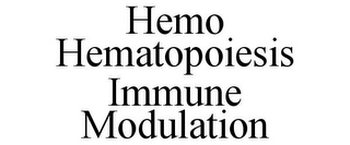 HEMO HEMATOPOIESIS IMMUNE MODULATION Trademark Image