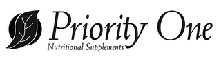 PRIORITY ONE NUTRITIONAL SUPPLEMENTS Trademark Image