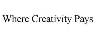 WHERE CREATIVITY PAYS Trademark Image