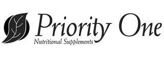 PRIORITY ONE NUTRITIONAL SUPPLEMENTS Trademark Image