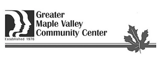 GREATER MAPLE VALLEY COMMUNITY CENTER ESTABLISHED 1976 Trademark Image