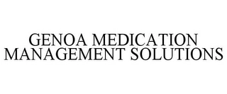 GENOA MEDICATION MANAGEMENT SOLUTIONS Trademark Image