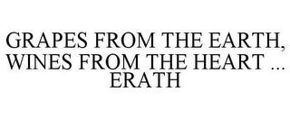 GRAPES FROM THE EARTH, WINES FROM THE HEART ... ERATH Trademark Image