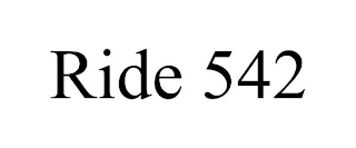 RIDE 542 Trademark Image