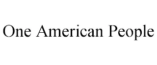 ONE AMERICAN PEOPLE Trademark Image