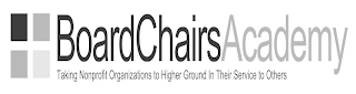 BOARD CHAIRS ACADEMY TAKING NONPROFIT ORGANIZATIONS TO HIGHER GROUND IN THEIR SERVICE TO OTHERS Trademark Image