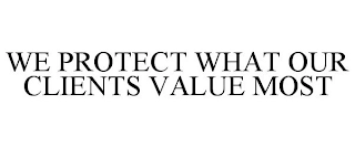 WE PROTECT WHAT OUR CLIENTS VALUE MOST Trademark Image