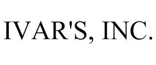IVAR'S, INC. Trademark Image